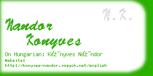 nandor konyves business card